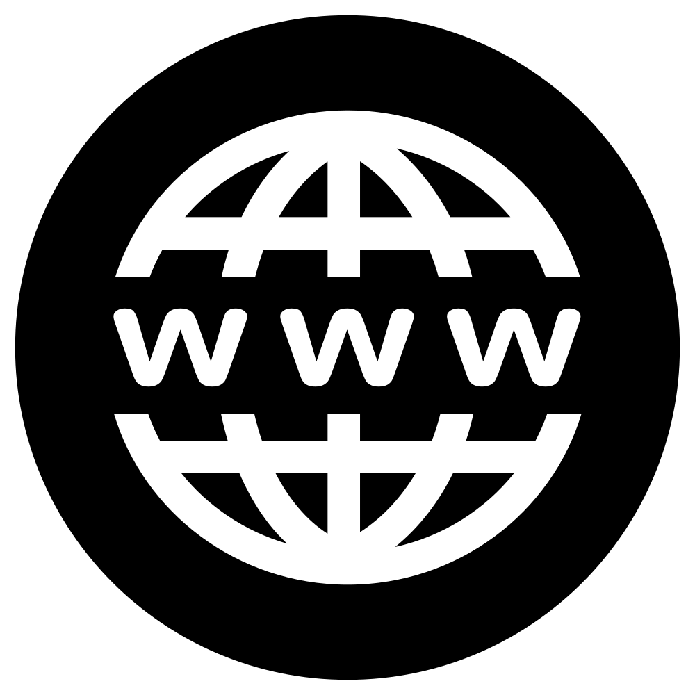 OnlineLabels Clip Art - WWW Icon - White on Black